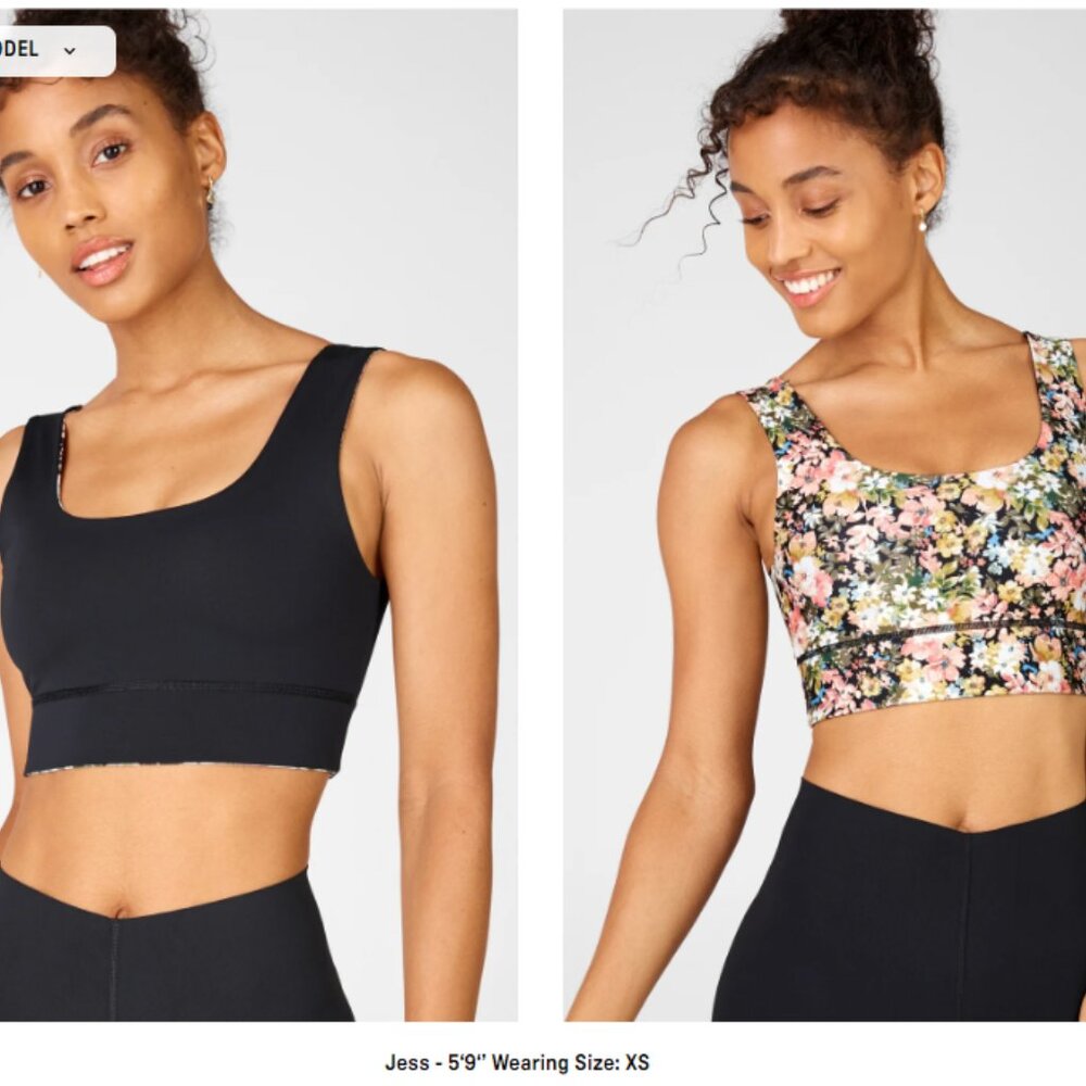 NWT Fabletics Harlow Reversible Midi Sports Bra - Medium